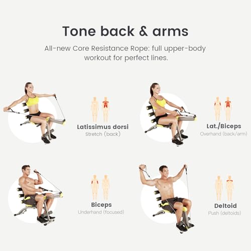 Wonder Core 2 Upgraded Adjustable Workout Bench & Ab/Rowing Machine - Total Gym Style Core Workout Equipment for Ab Workouts, Upper Body & Sit-Up Exercise