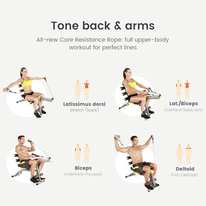 Wonder Core 2 Upgraded Adjustable Workout Bench & Ab/Rowing Machine - Total Gym Style Core Workout Equipment for Ab Workouts, Upper Body & Sit-Up Exercise