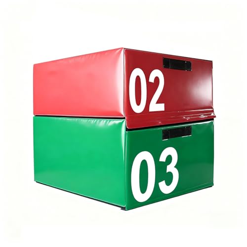 Free Combination Foam Plyometric Jump Box, Height Exercise Box Multiple Height Levels with Non-Slip Surface & EPE Foam for Plyometrics HIIT Strength Training Home Gym (Size:02#+03#) - size: 02#+03#