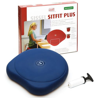 SISSEL SITFIT 14in Red | Active Sitting & Training | Strengthens Back & Pelvic Floor Muscles | Versatile Use: Legs & Veins | Adjustable Pressure | Includes Exercise Poster - color: Blue
