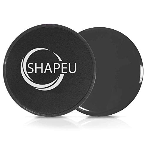 Glide Discs - Dual Sided Core Gliders for Carpet or Hardwood Floors. Abdominal Exercise Equipment with Training Guide Plus Bonus Digital Workouts