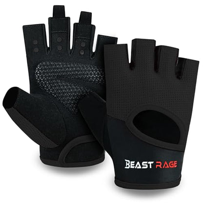 Workout Gloves for Men & Women - Fingerless Gym Gloves with Palm Protection, Breathable & Lightweight for Weightlifting, Cycling & Pull Up