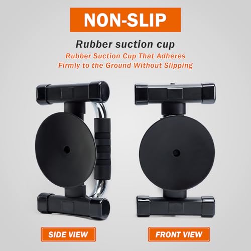 Push-Up Bar, Anti Slip Push Up Stand, Metal Push-Up Handles, Sponge Material Handle Cover, Cushioned Foam Grips, Family exercise - color: BLACK
