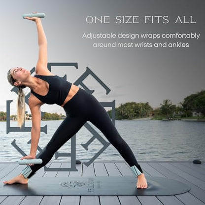 FFLLOOWW Adjustable Ankle & Wrist Weights Set, 2 lbs Each (4 lbs Total), Soft Comfortable Weights for Walking, Pilates, Barre & Home Workouts with Secure Fit for Women & Men