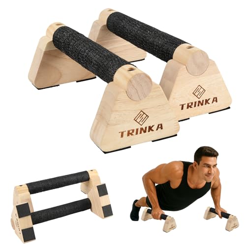 Wooden Parallettes Push Up Bars, 2 PCS Wood Calisthenics Bars with Non-Slip Base, Pushup Handles for Floor Home Fitness, Workout Equipment for Men and Women Strength Training - size: 25cm