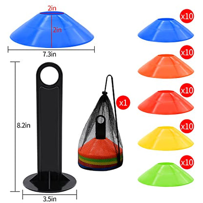 50/100/200pcs Disc Cones, Soccer Cones with Carry Bag and Holder, 5 Colors - size: 100pcs