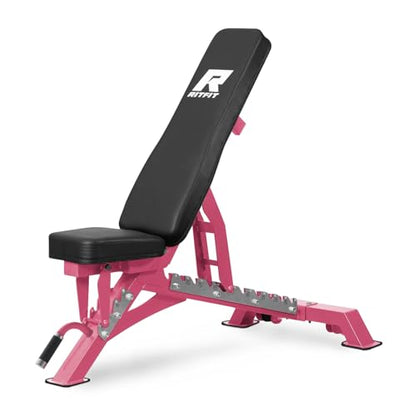 RitFit Adjustable/Foldable Utility Weight Bench for Home Gym - color: PINK