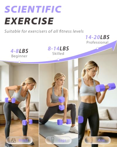 Ragebby Adjustable Dumbbell Set of 2, Weights for Men and Women at Home - color: PURPLE, style: 20LB(10LB Pair)