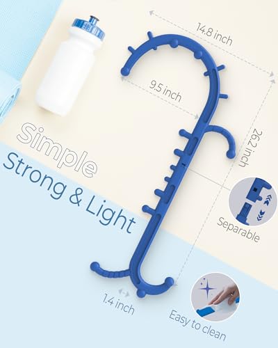Back and Neck Massager for Pain Relief Deep Tissue, Upgraded Full Body Trigger Point Cane Massage Tools, Massage Stick Pressure Point Hook, Muscle Knot Remover Tool (Blue)