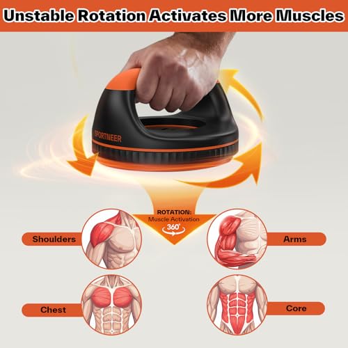 Sportneer 3-in-1 Rotating Push Up Bars, Push Up Stands & Push Up Handles for Floor, 360° Rotation for Wrist-Friendly Training with Detachable Twist Board, Non-Slip Home Gym Equipment 300lbs