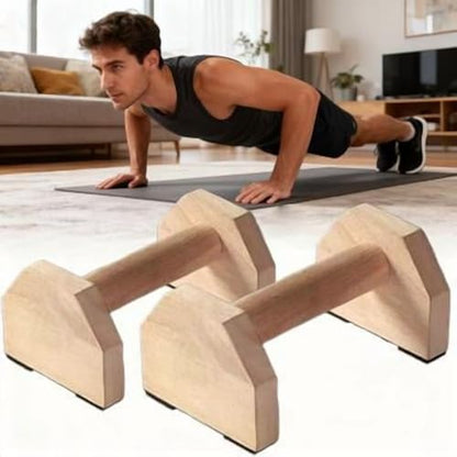 Push-Up Stand,Parallettes Bars,Wooden Calisthenics Equipment for Handstand Training,Non-Slip Base Exercise Home Workout Equipment,Parallettes Handle Stands Grip for Men Strength Training