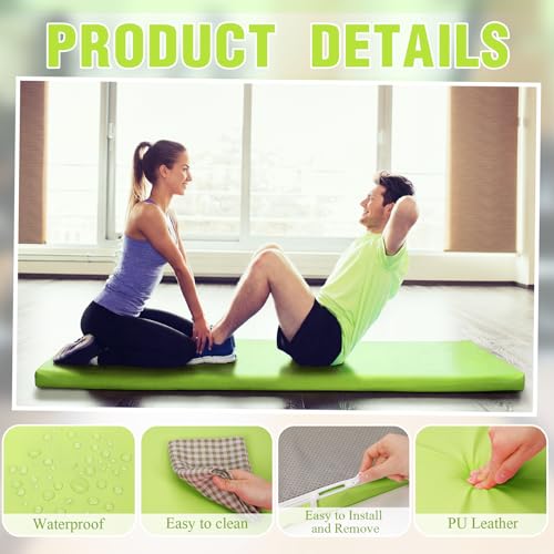 Lyrow 3 Inch 72"x 24" Thick Foldable Yoga Mat with Carry Strap, Non-slip Portable Foam Gym Mat for Yoga, Pilates and Stretching