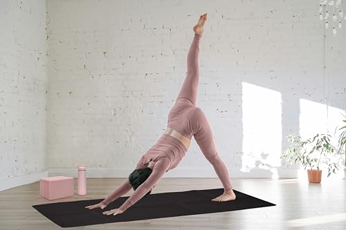 EXERZ Yoga Blocks 2 pack, Gym Blocks, Exercise Workout Fitness Bricks, Pilates Stretch Handstand Non-Slip - color: Blush Pink