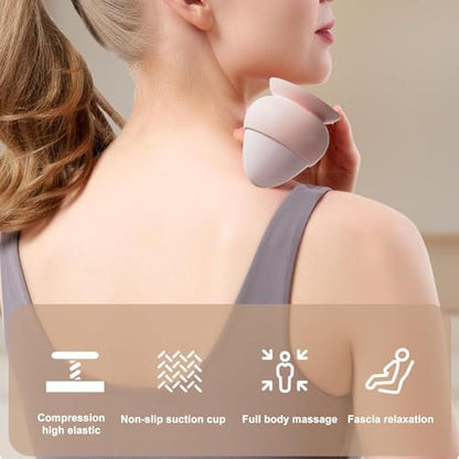 Trigger Point Massage Ball 1 Pcs Silicone Wall Mount Myofascial Release Ball Cone and Cupping 2 in 1 for Back, Neck, Feet, Leg Deep Tissue Self Massage Tool (Orange) - color: Orange