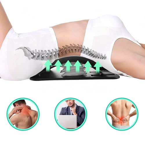 Back Stretcher, Adjustable Air Inflatable Lumbar Stretcher with Sponge Pad, Multi-Level Device for Lower Back Care, Traction & Massage, Herniated Disc & Sciatica Daily Support