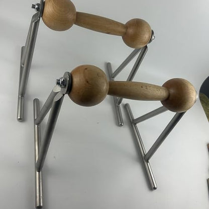 Push Up Bar Parallettes Bar for L Sit, Adults Push Handle Strength Training Equipment, Wood Metal 11x10.2x7.1 inch