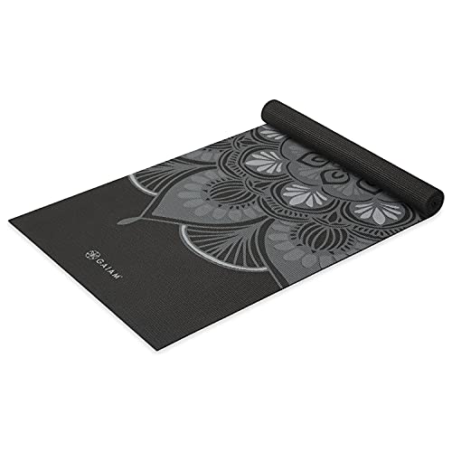 Gaiam Print Yoga Mat, Non Slip Exercise & Fitness Mat for All Types of Yoga, Pilates & Floor Exercises - color: Mystic Ink