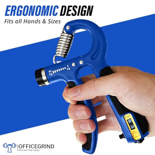 Hand Grip Strengthener Trainer with Adjustable Resistance 10-130lbs (4.5-59kg), Forearm Hand Grip Strength Exerciser for Muscle Building, Injury Recovery, and Therapy Stress Relief