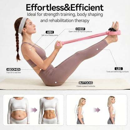 6 Tube Foot Resistance Bands with Handles, Workout Resistance Bands for Arms & Legs, Fitness Stretch Bands for Women Exercise & Yoga Full Body Workout