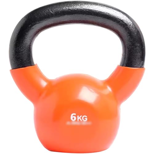 Kettlebell Weights Men's Professional Training Kettlebell, Gym Solid Cast Iron Competitive Kettle Bells, Muscle Training Equipment, Squat/Swing(Orange-6kg) - color: Orange-6kg