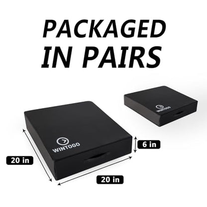 Deadlift Silencer Drop Pads (Pair) - Noise Reducing Weightlifting Crash Mats for Floor Protection, Portable Compact 20"x20"x6" Easy to Store & Carry for Home Gym, Garage, Crossfit Workouts