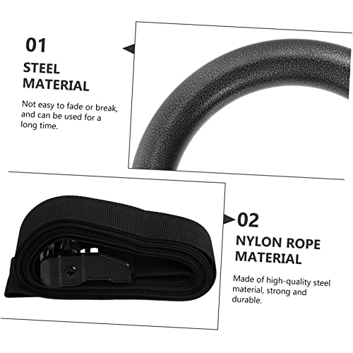 2pcs Adjustable Home Fitness Gymnastic Rings Set Durable Strap Sturdy Structure for Indoor and Outdoor Workouts for Fitness Enthusiasts