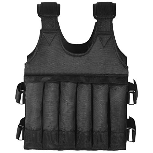 Weighted Vest Men Workout - Adjustable Weight Vests with Shoulder Pad, Weighted Vest Woman for Running Walking Strength Jogging Cardio (Black Vest Without Weight)