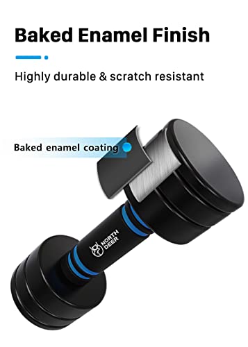 Northdeer Steel Dumbbells Adjustable Black Coated Weight Set with Foam Handles for Home Gym Workout - Strength Trainging for Men, Women (5lbs/10lbs/15lbs/20lbs) - style: 5lbs Pair (2×5lbs)