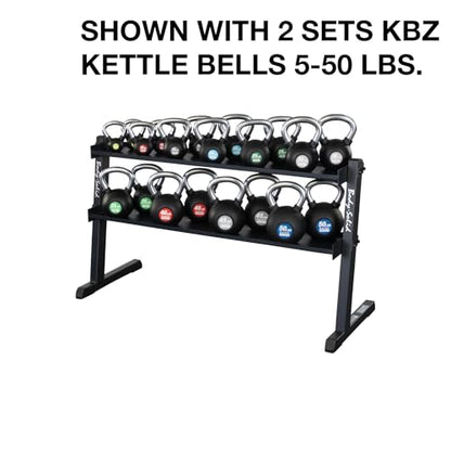 Body Solid (GKR60) 2-Tier Kettlebell Rack, 1000lb Weight Stand Storage, Commercial and Home Gym Strength Training Organizer