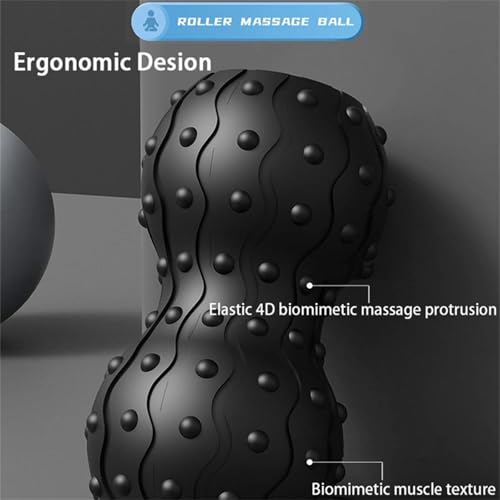Rechargeable Vibrating Peanut Massage Ball – 5‑Gear Portable Foam Roller for Deep Tissue, Muscle Recovery, Yoga, Mobility & Full‑Body Relaxation,B - color: B