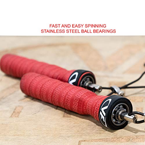 Valor Fitness Adjustable Speed Rope - Speed Jump Rope with Ball Bearings and Non-Kinking Cable – Ideal for Cross Training and Other High Intensity Workouts with Skipping Rope - style: 2.5mm Cable