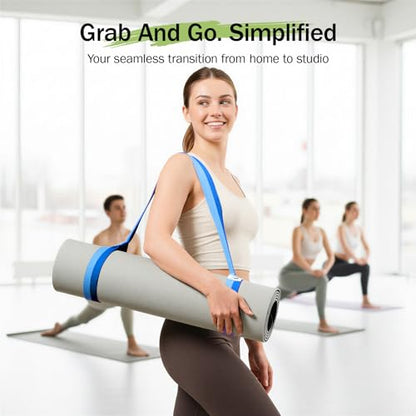 Slim Panda Yoga Mat Straps for Carrying, Adjustable Yoga Mat Carrier Sling Fits All Mats(Mat Not Included) - color: Oasis Blue, size: 72 inches