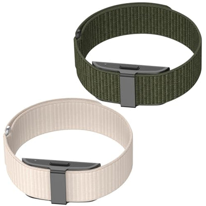 CAMTOVGCA Nylon Loop Compatible with Hume Band, Nylon Replacement Strap, Soft Adjustable Breathable Sport Wristband for Fitness Tracker - color: Pink & Green