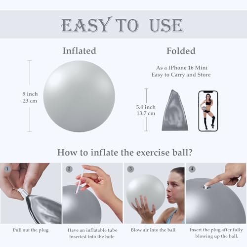 PL-0003 Soft Exercise Ball, Anti-Burst Yoga Ball Chair Supports 2200lbs PL-0003 - color: Gray