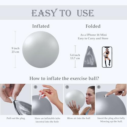 PL-0003 Soft Exercise Ball, Anti-Burst Yoga Ball Chair Supports 2200lbs PL-0003 - color: Gray