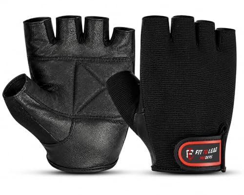 Weightlifting Gym Gloves – Workout Gloves for Men & Women with Wrist Support, Non-Slip Palm & Breathable Leather Design for Powerlifting, Training & Fitness