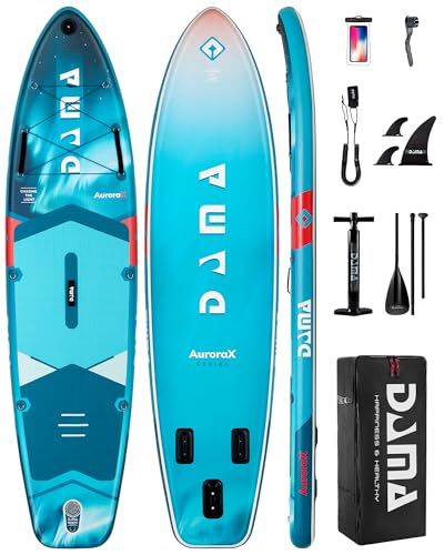 DAMA Stand Up Paddle Board for 2+1 People and Pets, Extra Wide All-Around Stable Design for Beginners, Family Use on Lakes, Rivers & Coastal Waters, 450 lbs Capacity, 11'6" x 34" x 6" - color: blue 11'6"*34"*6"