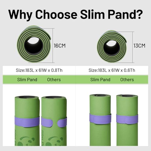 Yoga Mat Strap Slap Band, One Snap Keeps Mats Tightly Rolled, Heavy-Duty Clasp Fits Most Size Mats(24" L X 2" W) - color: Black