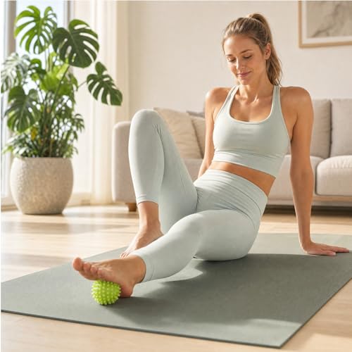 3-in-1 Massage Balls Set,Hard, Medium, Soft Spiky Balls + Smooth Ball for Deep Tissue & Myofascial Release, Plantar Fasciitis Relief, Massage Roller for Feet, Back, Hands, Physical Therapy