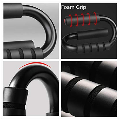 Pushup Bars Strength Training Push-up Stands Foam Grip Handle- Strong Chrome Steel with Non-Slip Bars Abdominal Workout Equipment Home Gym kit