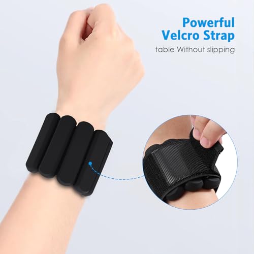 AMIR Wrist Weights, Adjustable Ankle Weights For Women, Waterproof Leg Strength Training Wrist For Yoga Running Swimming Pilates (1Pair, 1 lb Each)