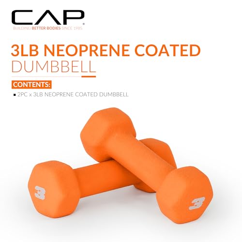 CAP Barbell Neoprene Dumbbell Weights Pairs & Sets | Color Series - style: 3 lb Pair