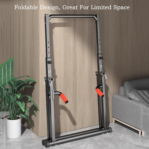 Foldable Power Tower Multifunction Pull Up Bar Dip Station Adjustable Workout Chin Up Bar Strength Training Equipment For Home Gym 1100lbs Support