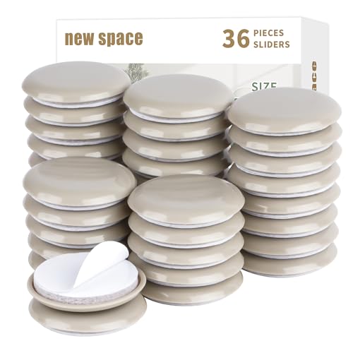 Self-Stick Furniture Sliders, New Space 36pcs 1-3/4" Sliders for Carpet - size: 1-3/4 inch (36pcs)