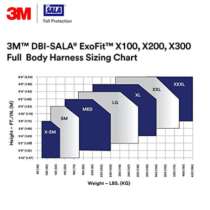 3M DBI-SALA ExoFit X100 Comfort Vest Safety Harness Fall Protection, OSHA, ANSI, General Purpose, 1 D-Ring, Tongue Buckle Leg Strap, Pass-through Chest Buckle, Zinc Plated Steel, 1401001, Medium - size: Medium
