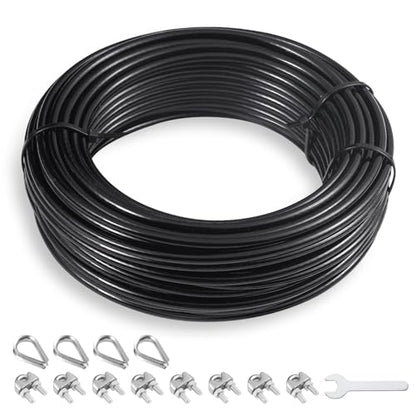 Replacement Cable for Pulley Cable Machine, Pulley Cable for DIY Home Gym, Wire Rope Length 32.8/65.6/98.4 Ft for Weight Lift Pulley System, Gym Steel Cable, Thick 5mm, TPU Coated