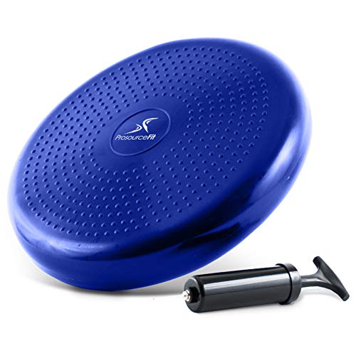 ProsourceFit Core Balance Disc Trainer, 14” Diameter with Pump for Fitness, Balance Training, or Seating; Wobble Board for Core Stability; Flexible Floor Cushions
