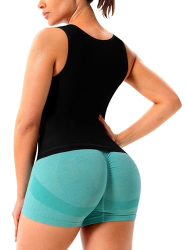 Sauna Suit for Women Slimming Shirt Sweat Vest Heat Trapping Tank Top Workout Shaperwear,Adjust Belt,Breathable Armpit
