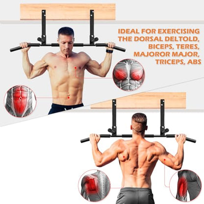 ATENTO Pull Up Bar, Chin Up Bars Ceiling Mount, Workout for Home Gym, Beam, Crossfit - Heavy-Duty, Foam Grip, Easy installation