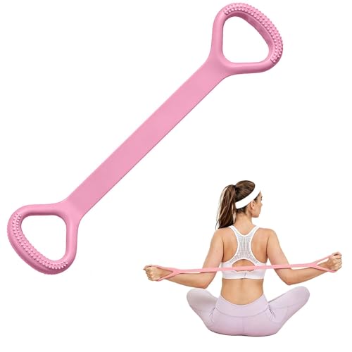Figure 8 Resistance Band Elastic Bands with Handles for Stretching Working Out Arm Back Shoulder Chest Exercise Rope Bands Fitness Equipment for Yoga, Pilates, Physical Therapy - color: Pink
